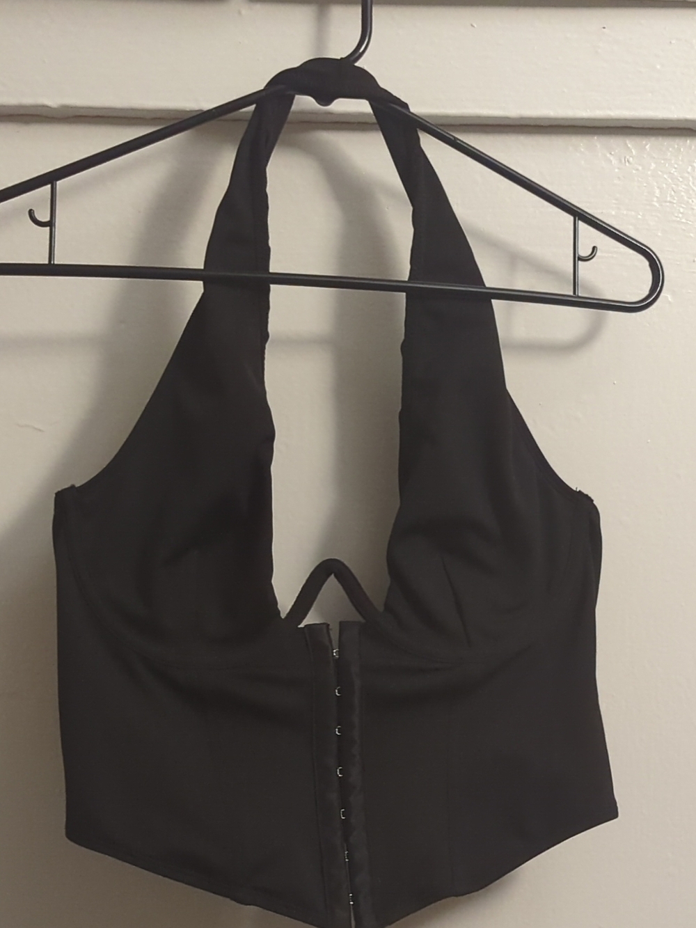 SHEIN Black Halter Bustier Top
